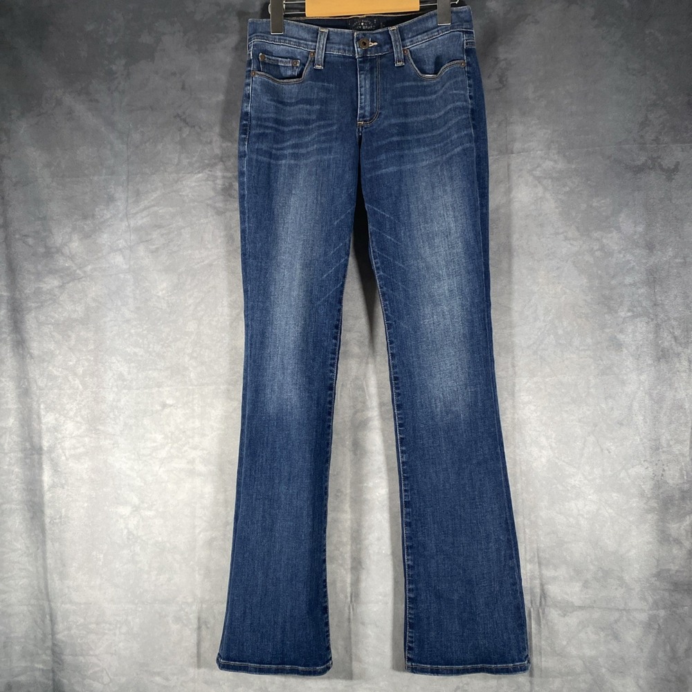Lucky Brand Sweet Mid‎ Rise Boot Jeans Women Size 2/26 R Dark Wash Flared Grunge